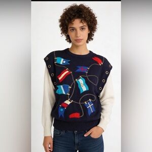 BONNIE BOERER RARE Vintage Nautical Yachting Sweater Size S NEW